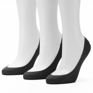 Apt. 9 Low Cut Cotton Liner Black Socks 3 Pack New With Tags